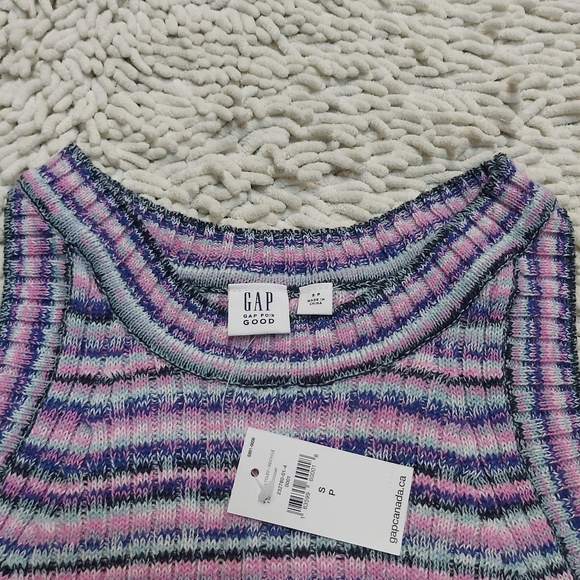 Gap pink and purple striped Gap for Good sweater tank- size small - Picture 4 of 4